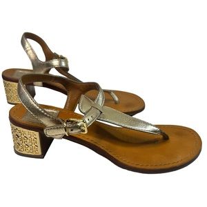 Tory Burch Audra Logo Heeled Thong Sandal
